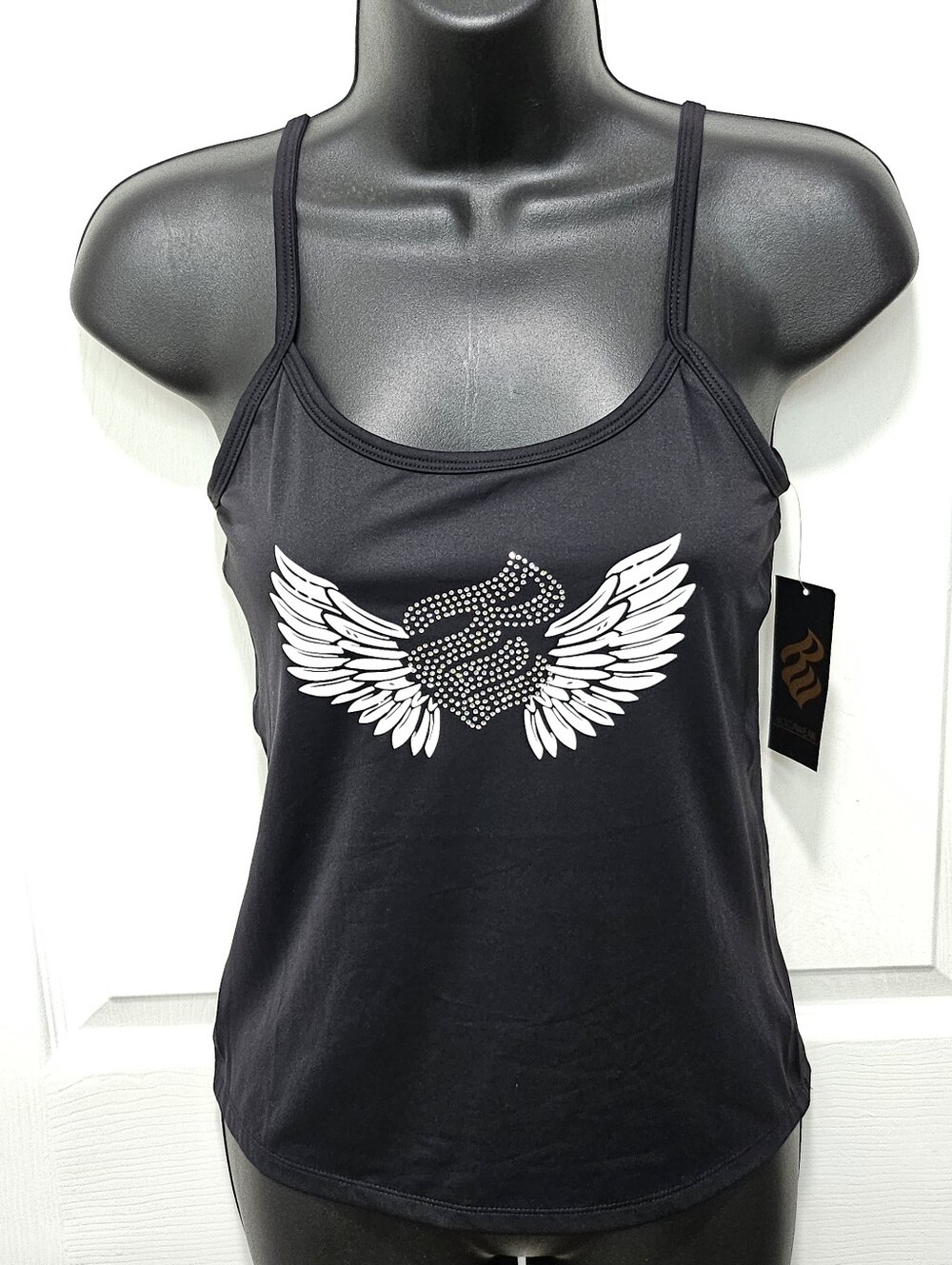 NWT Rocawear Y2K Rhinestone Wing Tank Top Black S